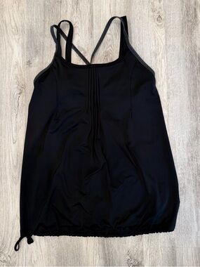 Lole Black‎ Athletic Tank Strappy Back Adjustable Hem Medium